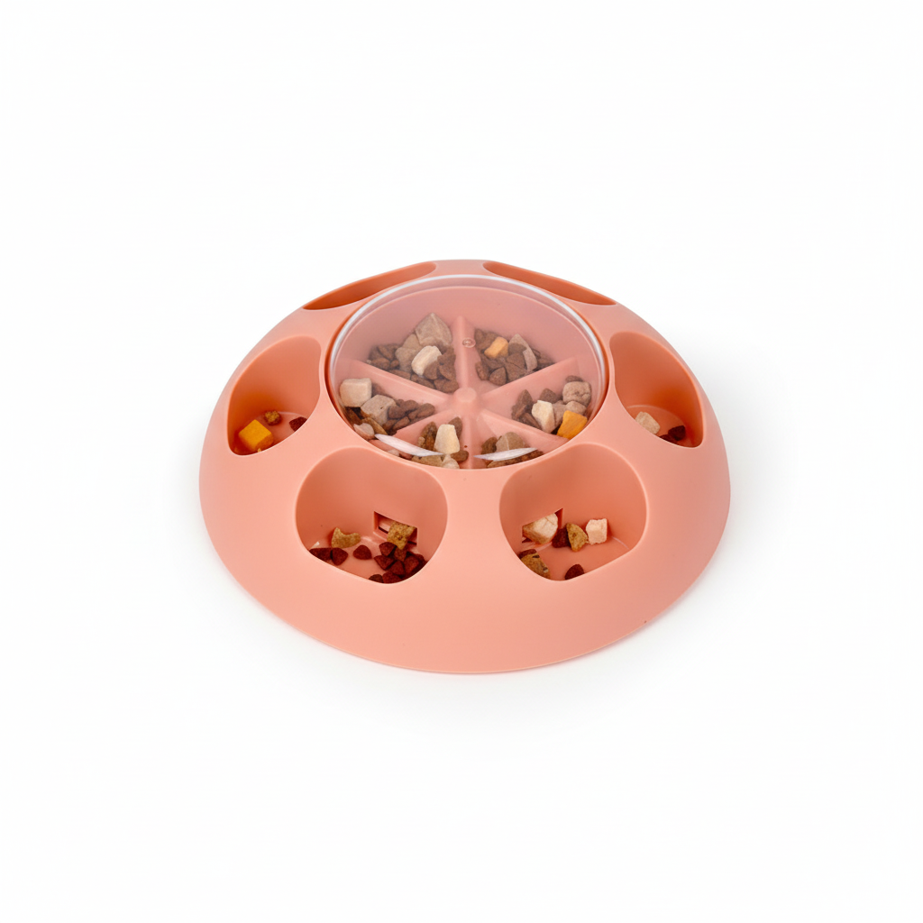 NEXORA Press & Play Puzzle Feeder - Blush Pink top view